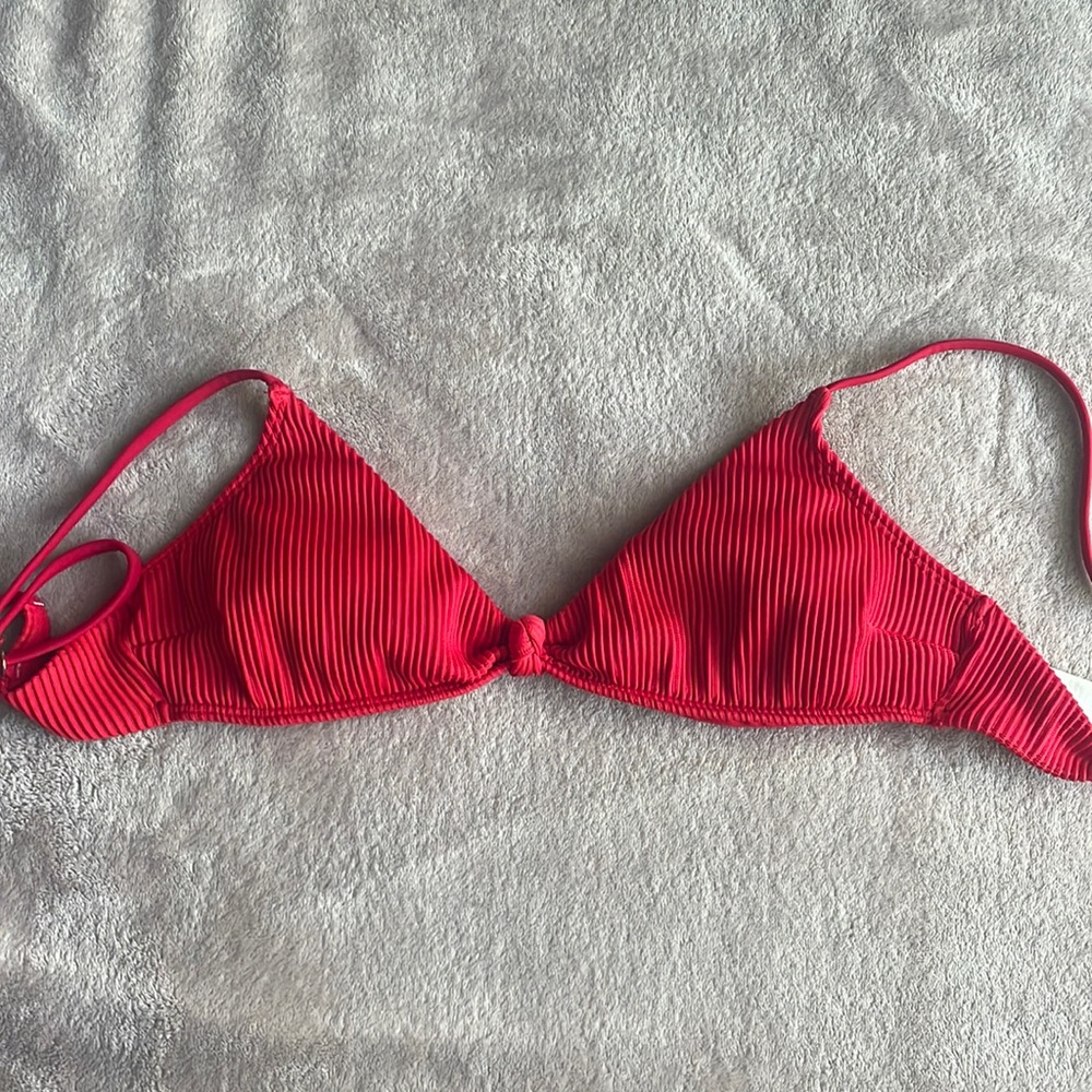 Red Tie Bikini Top